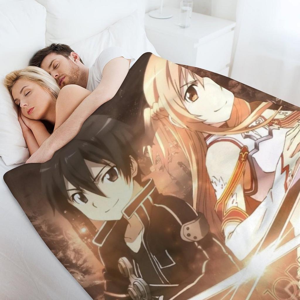 Sword Art Online 23 Throw Blanket anime warm for winter Plaid Warm Blankets
