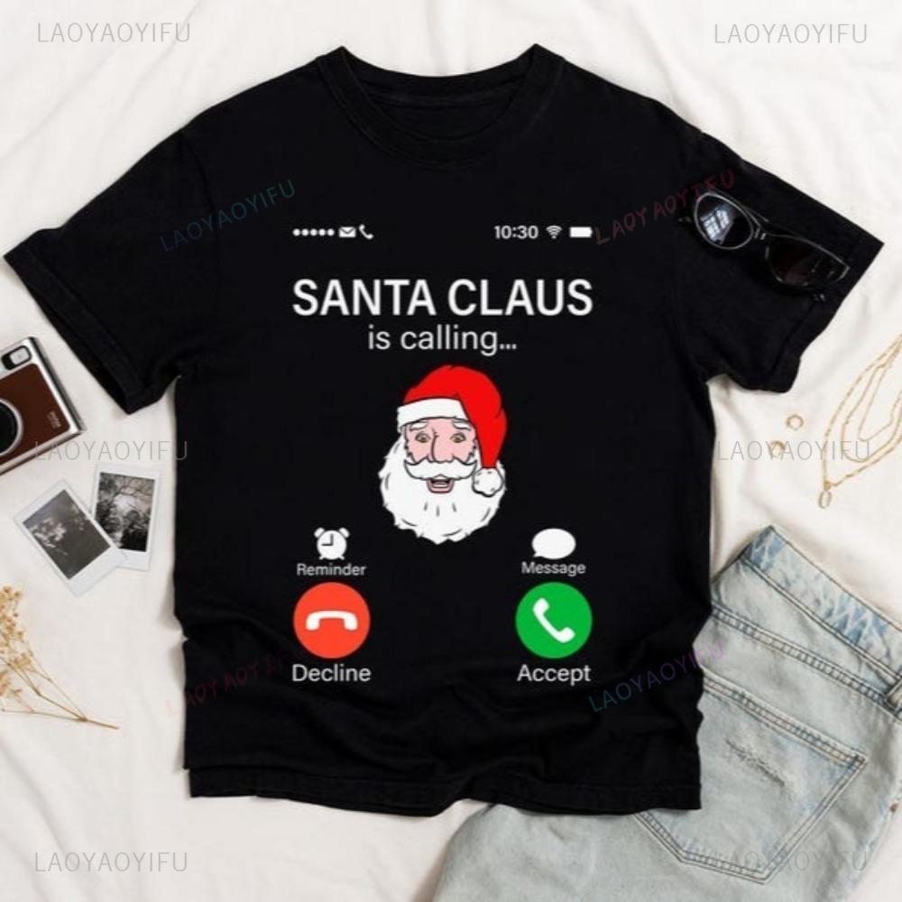 Santa Claus Calling Graphic Print T-shirt S