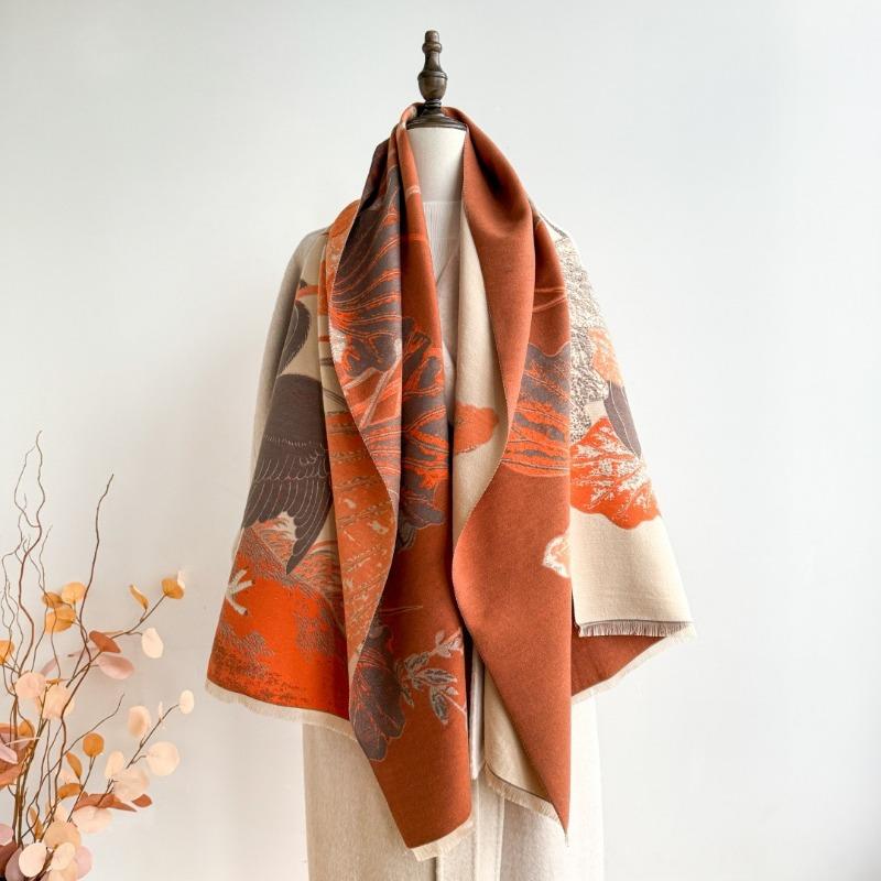 New stork scarf autumn and winter double-sided imitation cashmere scarf winter high-end warm shawl