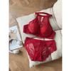 Naturalistic sexy suit transparent red neck lace straps hollowed out comfortable gathering upper support underwear seduction bra