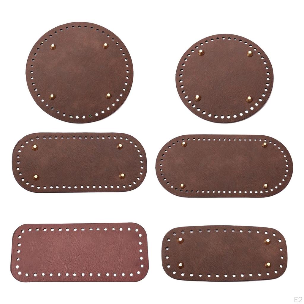 Bottom for Crochet, 1PC PU with Feet, Leather Holes Knitting Purse ,