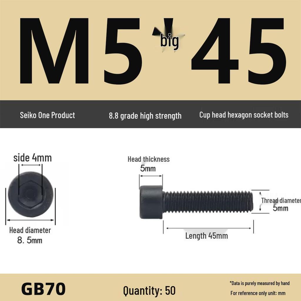 8.8 High-Strength Socket Head Cap Screw Bolt (M4-M16)