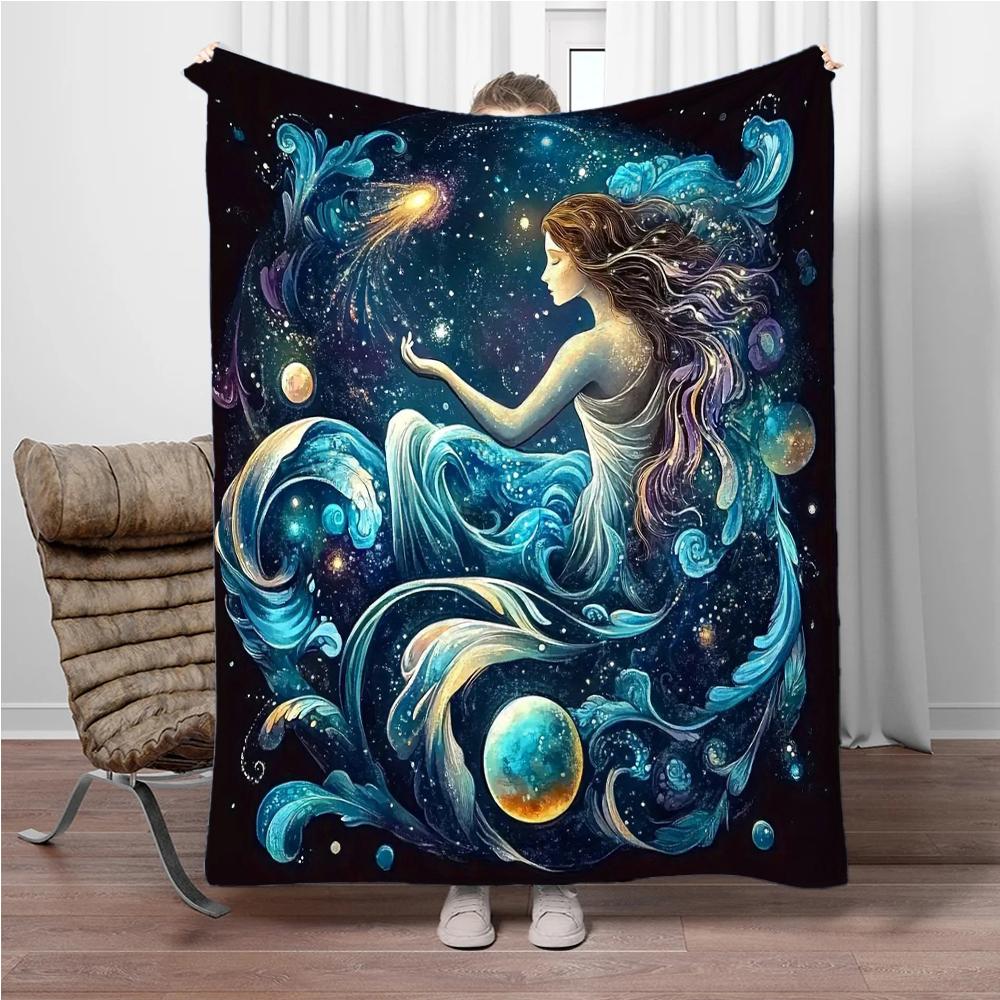 

12 Constellation Blanket Flannel Children Warm Soft Blankets for Sofa Bed Cover Blanket Suitable for Birthday Souvenir Gifts 75x90cm