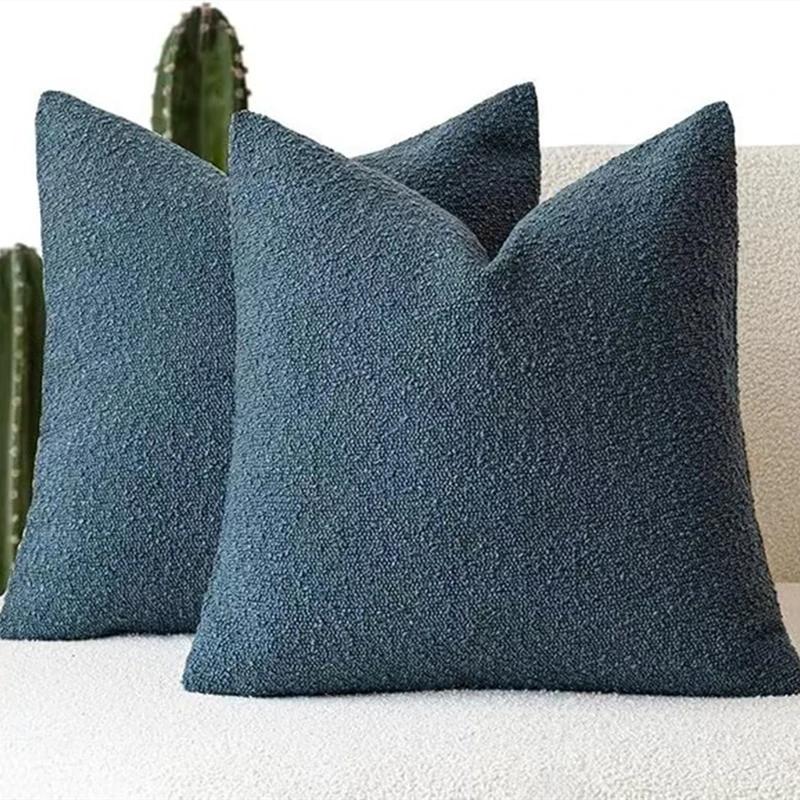 

Soft and High-end for Autumn Winter Chenille Pillow Cover Ins Style Simple Solid Color Pillow Sofa Cushion Cushion Waist Pillow 45x45cm синий