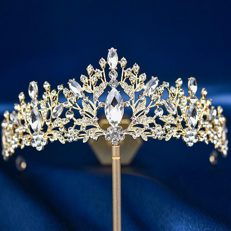 Bridal Tiara Crown Wedding Dress Hair Accessories Stage Host Welcome Baroque Queen Birthday Jewelry Women