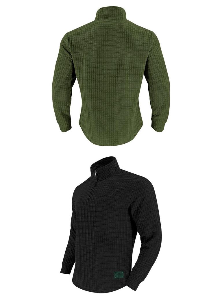 Herren Freizeit Jacquard Stehkragen Halbreißverschluss Sweatshirt für Frühling & Herbst