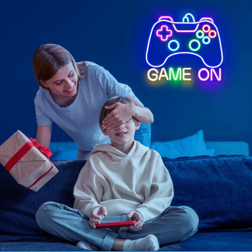 Gaming Neon Light Wall Decor for Game Room 35.8x33cm LED Atmosphere Lamp Controller Shape