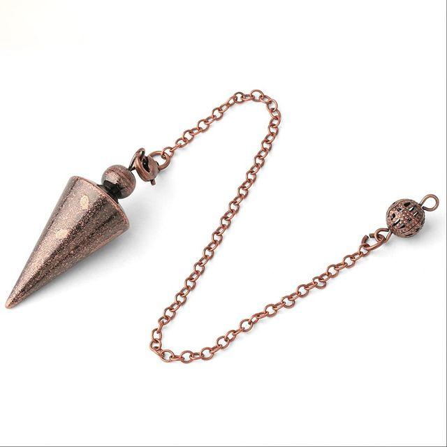 Cone 100% Copper Brass Metal Pendant Pendulum for Divination Dowsing Reiki Healing Egyptian Isis Pendulos Professional A001