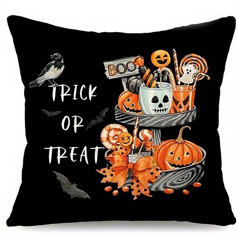 Boo with Pumpkins and Ghosts On PillowSuitable for Living Room Bedroom Sofa Decorative Cushion Cover Pillow Cover
