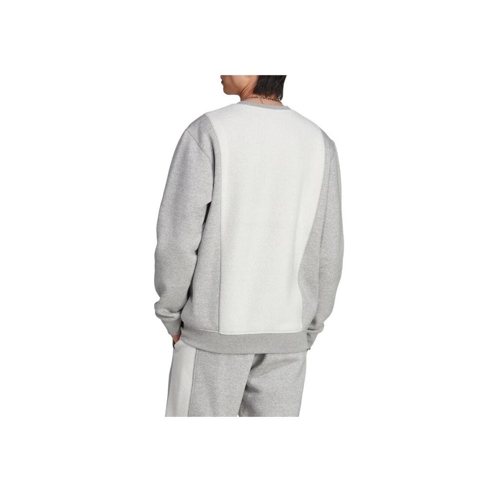 Adidas Originals Colorblock Crew Neck Fitted Long Sleeve Knit Sweater Men Tops Grey IM4448