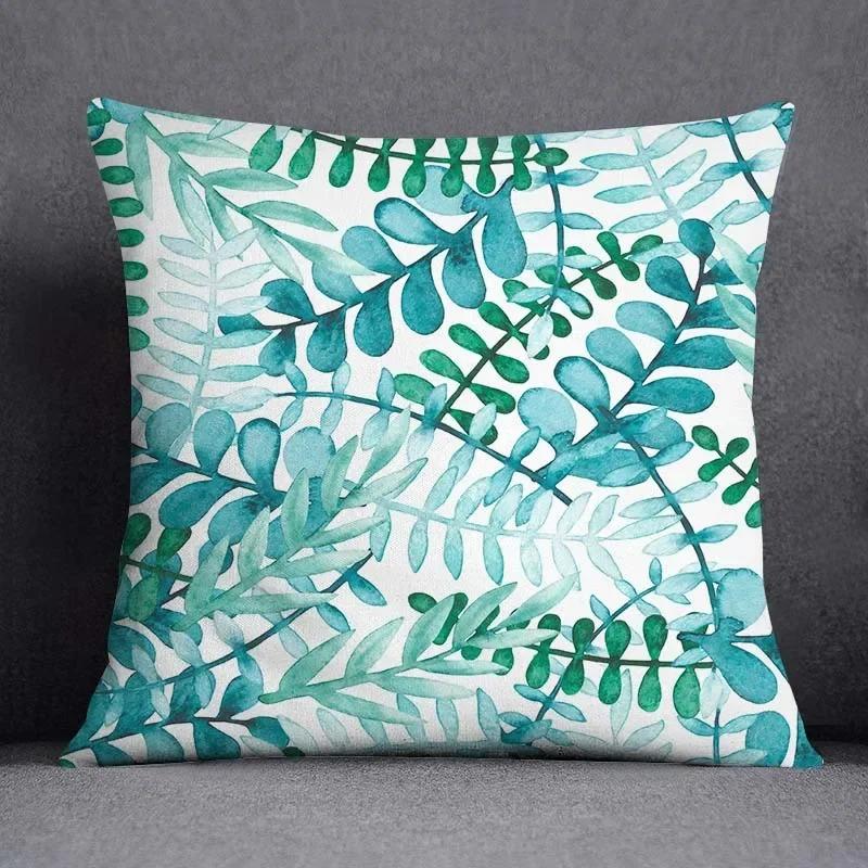 

Housse de coussin décorative à motif Animal Floral vert foncé, taie d oreiller carrée décorative pour la maison et le bureau 40x40cm