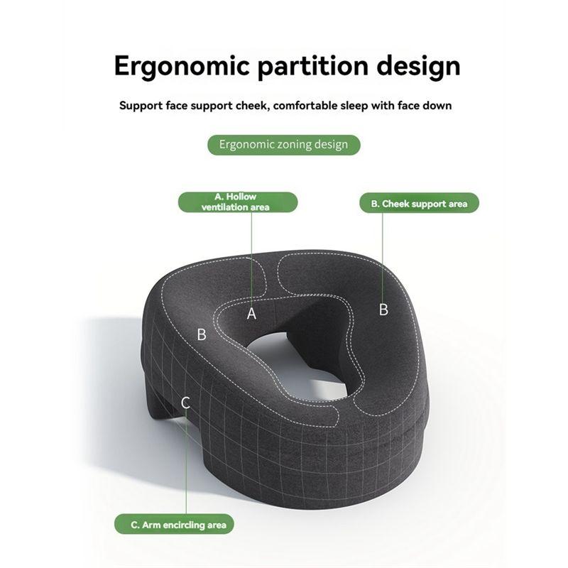 M-Modern-Memory Foam Breathable Head-Pillow Ergonomics Lying Down Pillow Rest Support Pillow Body Massage Face Rest Pillow