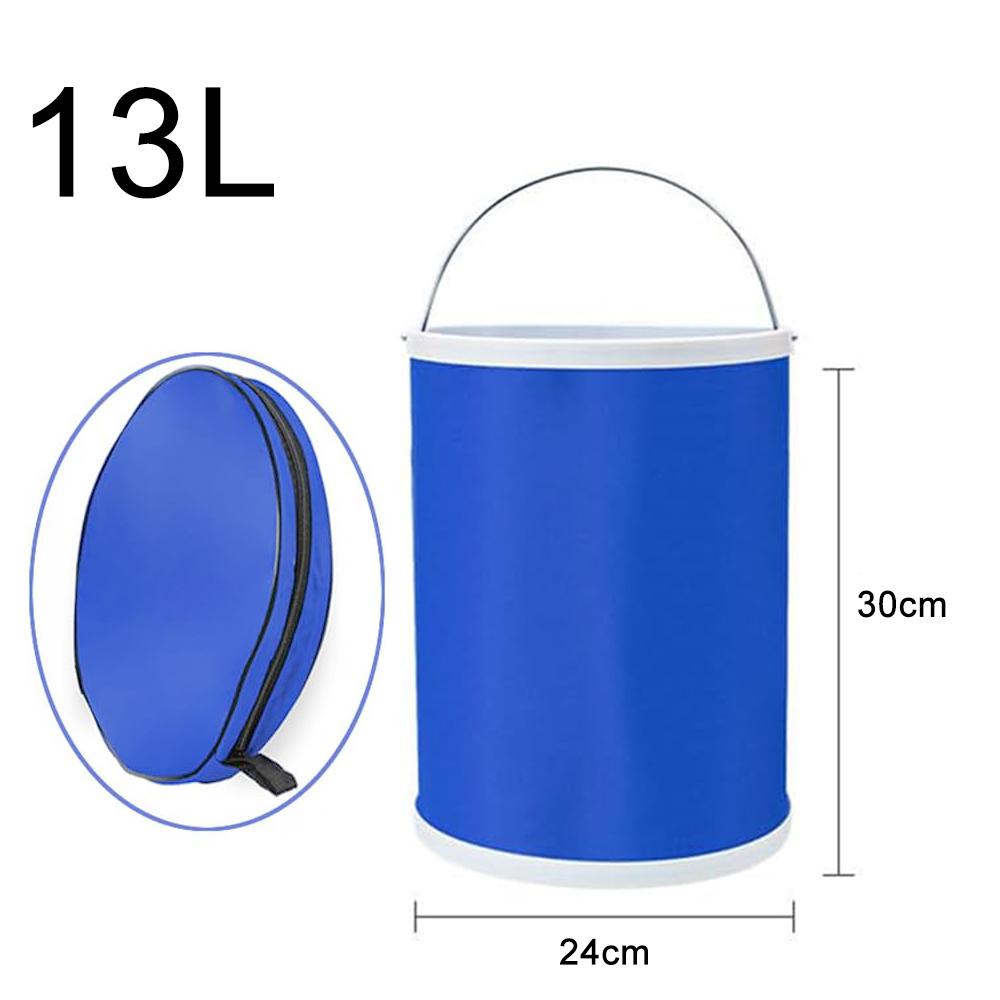 9L/11L/13L Collapsible Camping Fishing Bucket Waterproof Oxford Fabric Material Outdoor Vehicle Folding Bucket