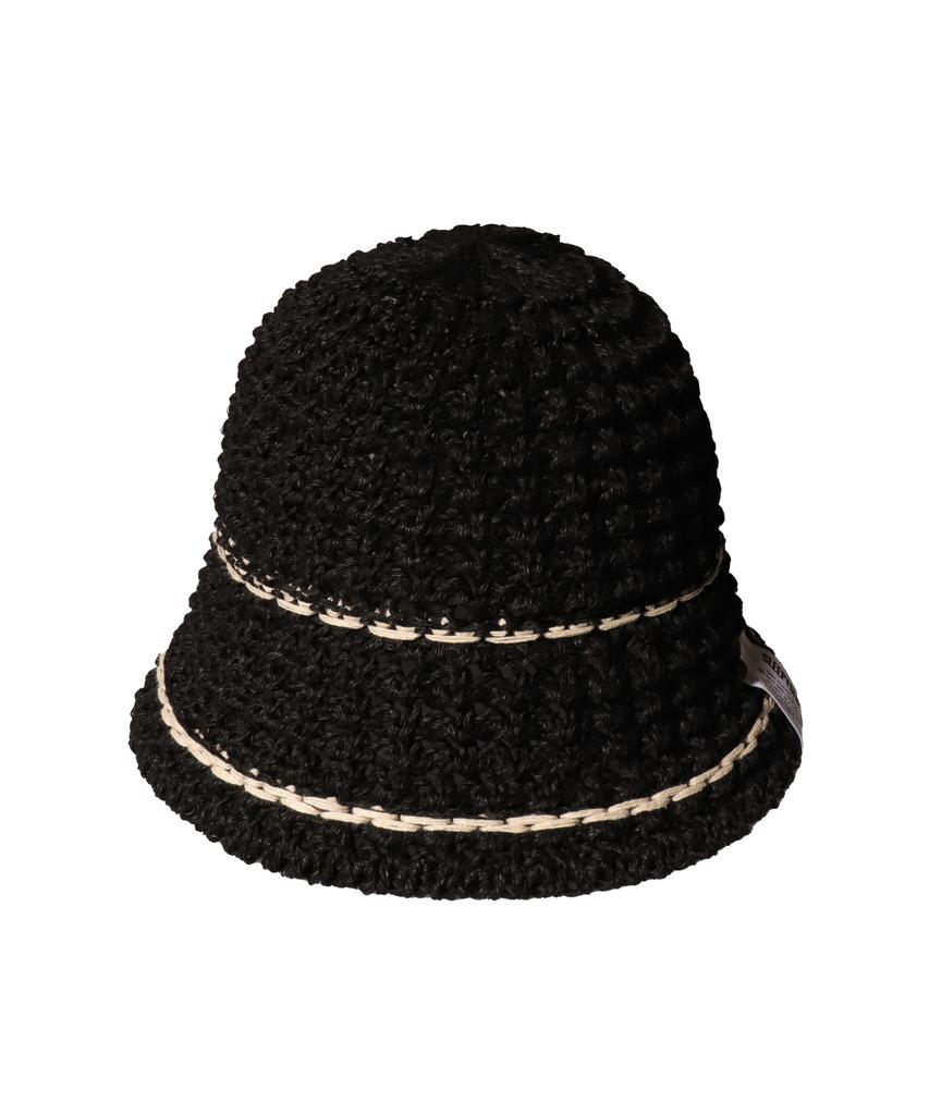 Seullipiseullib Line Minimal Black Bucket Hat