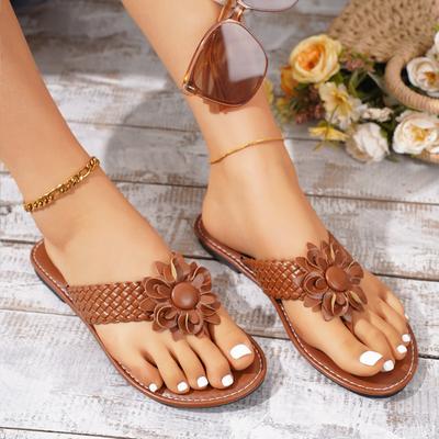Außenhandel 2025 beliebte Sandalen Damen europäische und amerikanische Damenschuhe in Übergröße Blume Plateau lässige Damen Sandalen Zehentrenner