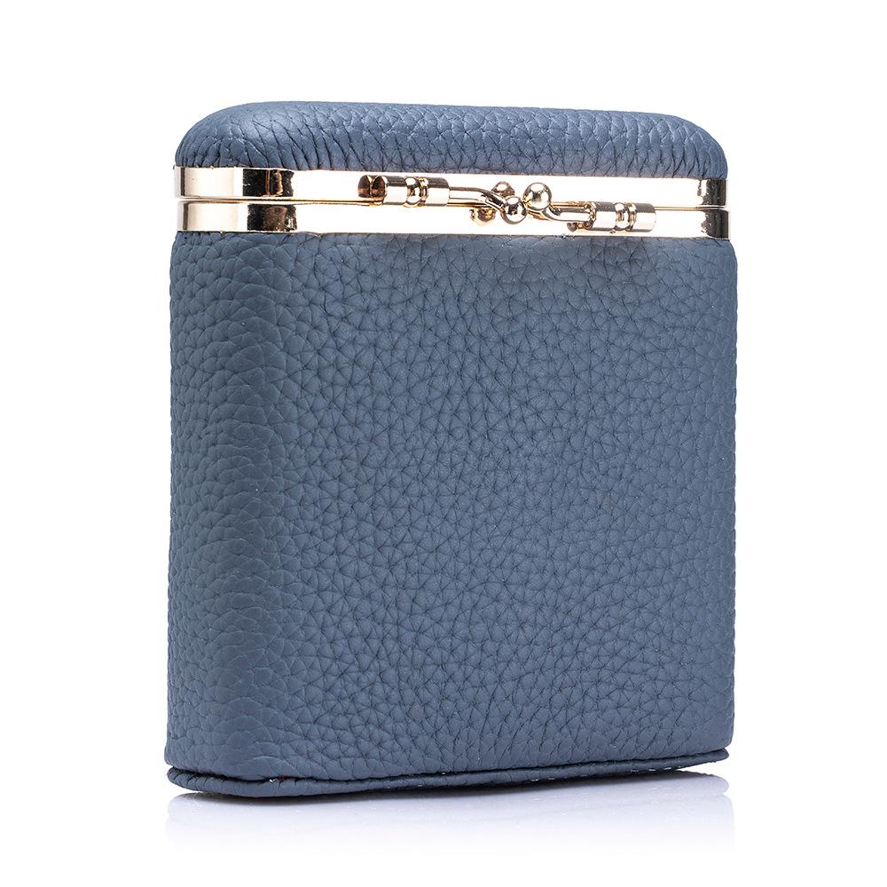 

Сумка для губной помады из натуральной кожи и женский кошелек для монет - Изысканное портативное хранилище и портсигар синий