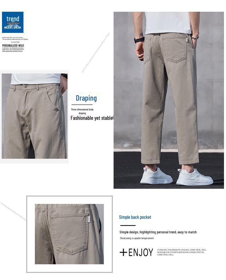 Men's Slim Straight Loose Business Casual Wide-Leg Pants for Spring/Summer