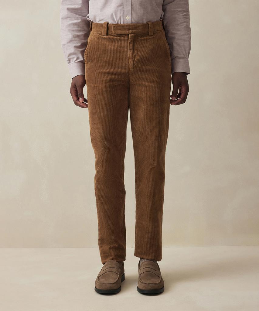BROOKS BROTHERS Slim Fit 8W Corduroy Pants (Brown) (Bbpcmm47554Ew)