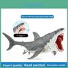 Figurine réaliste d'animal marin : grand requin avec mâchoires mobiles, idéal pour la décoration d'aquarium.