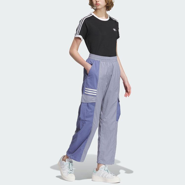 Adidas Эксклюзивные брюки Originals Trefoil с тремя полосками, женский низ, серо-синий IU4816