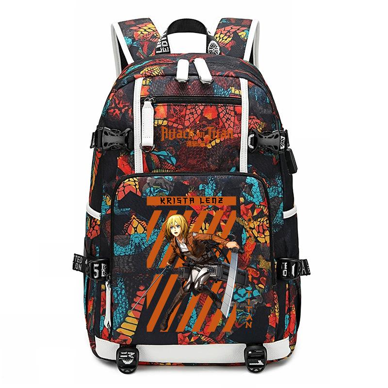 Attack On Titan Print School Backpack Large Capacity Casual Daypack for Boys Girls