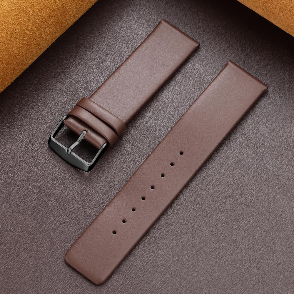 Genuine Leather Watchband Business Watch Strap for Men Women 12mm 14mm 16mm 18mm 19mm 20mm 21mm 22mm 24mm Brown Black Bracelete
