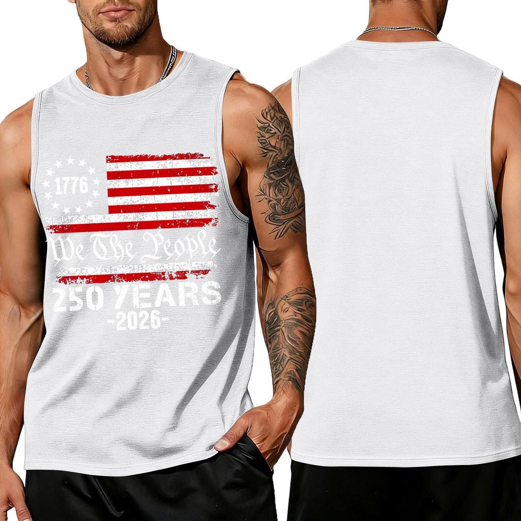 Men 4th Of Shirts USA Muscle Sleeveless Shirt Patriotic Tank Tops
