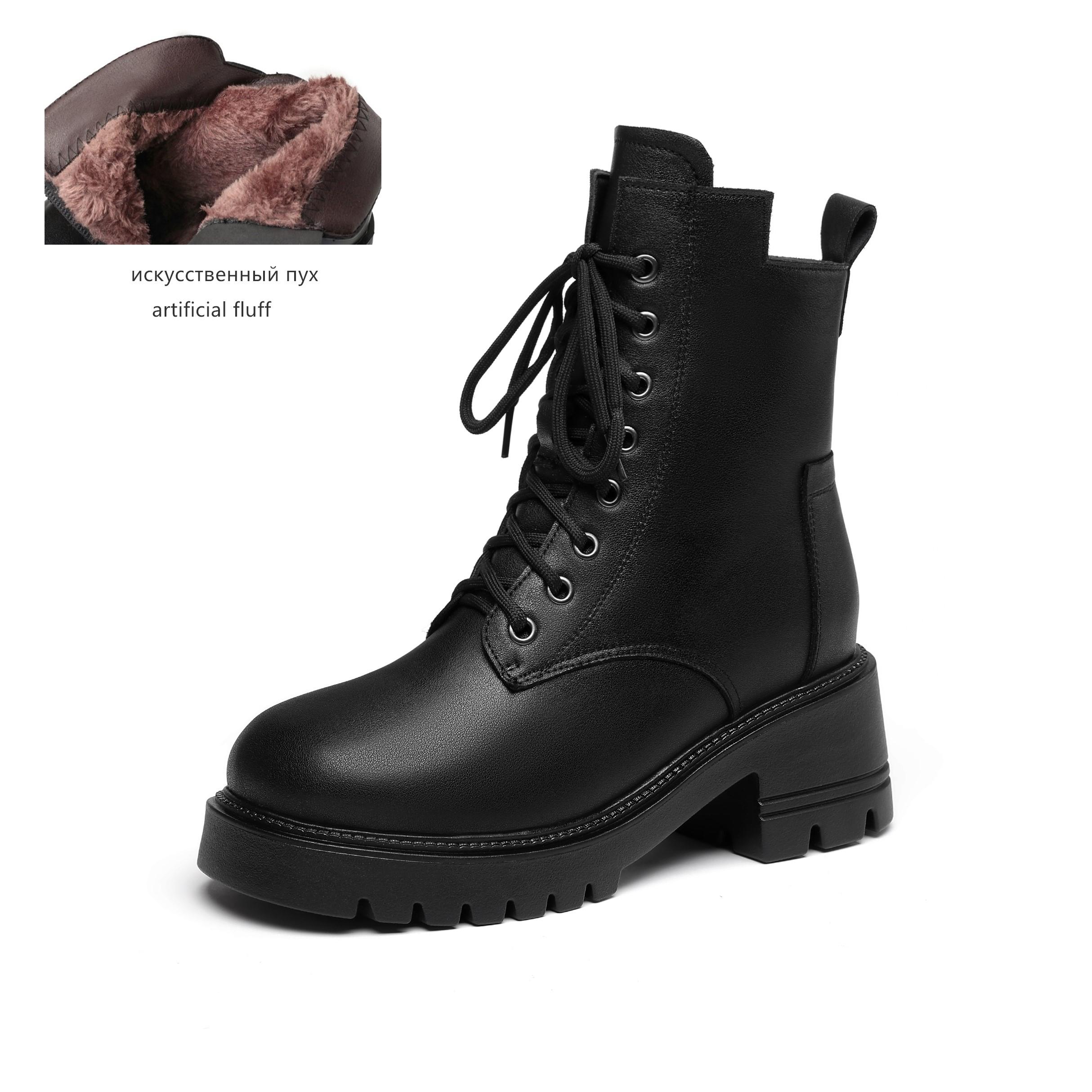 

Женские ботильоны, женские зимние ботинки большого размера, женские мотоциклетные ботинки из натуральной кожи на высоком каблуке и платформе 42