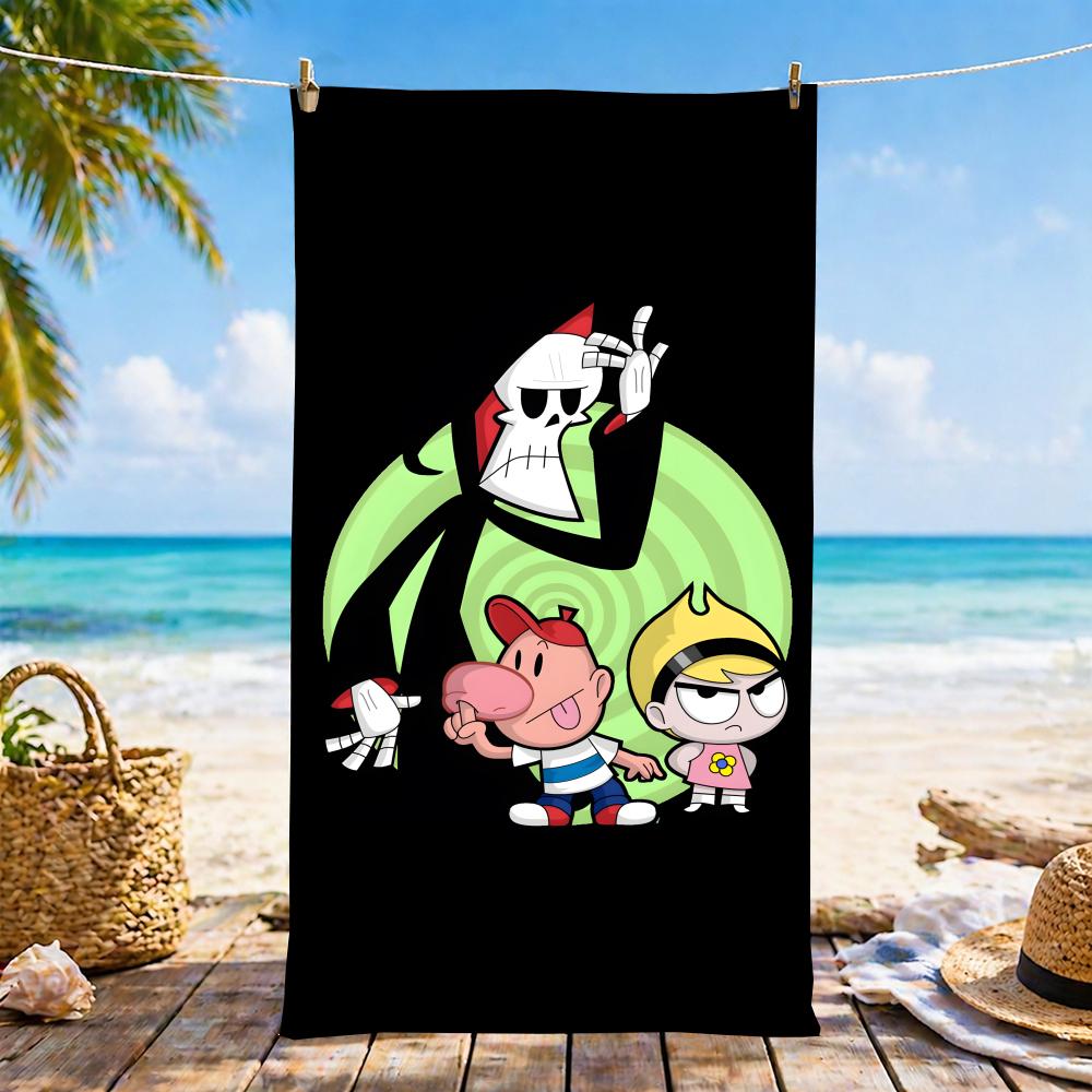 T-The Grim Adventures Of Billy & Mandy Towel Microfiber Beach Towel, Quick-Dry, Sand-Free, Ultra-Fine Fiber, Super Soft.