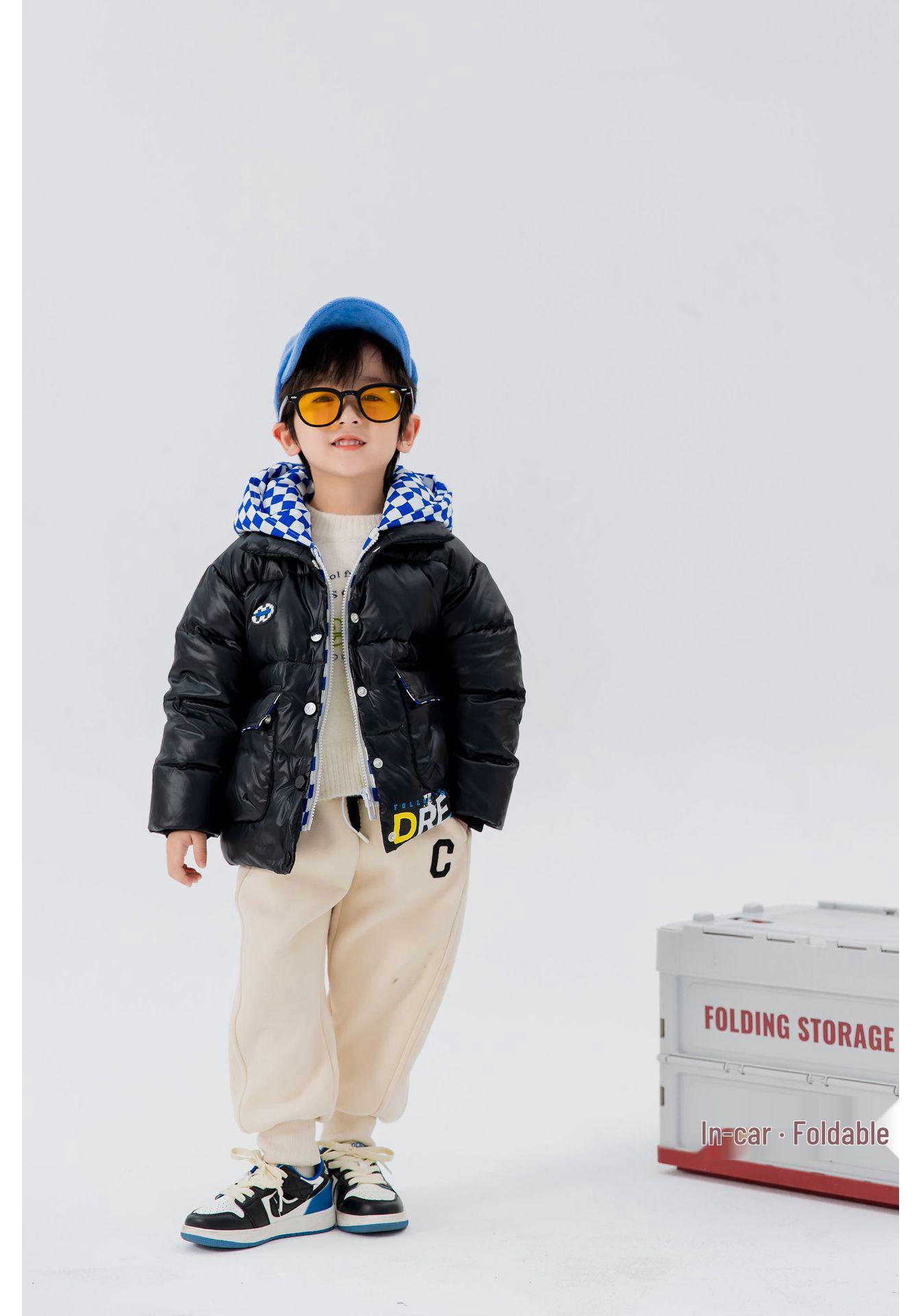 Kids Winter Down Jacket: Korean Style, Warm, Windproof, Fashionable, Versatile for Boys & Girls 90cm