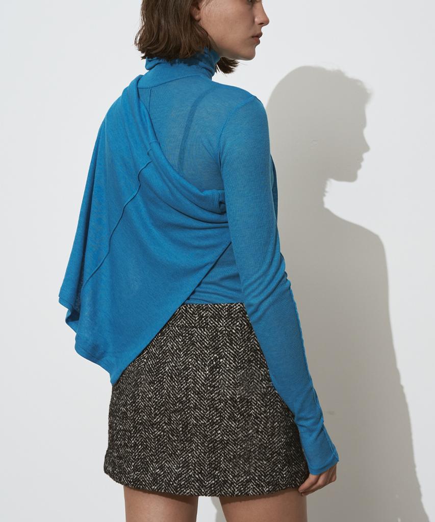 Sigreat Herringbone Wool Skirt