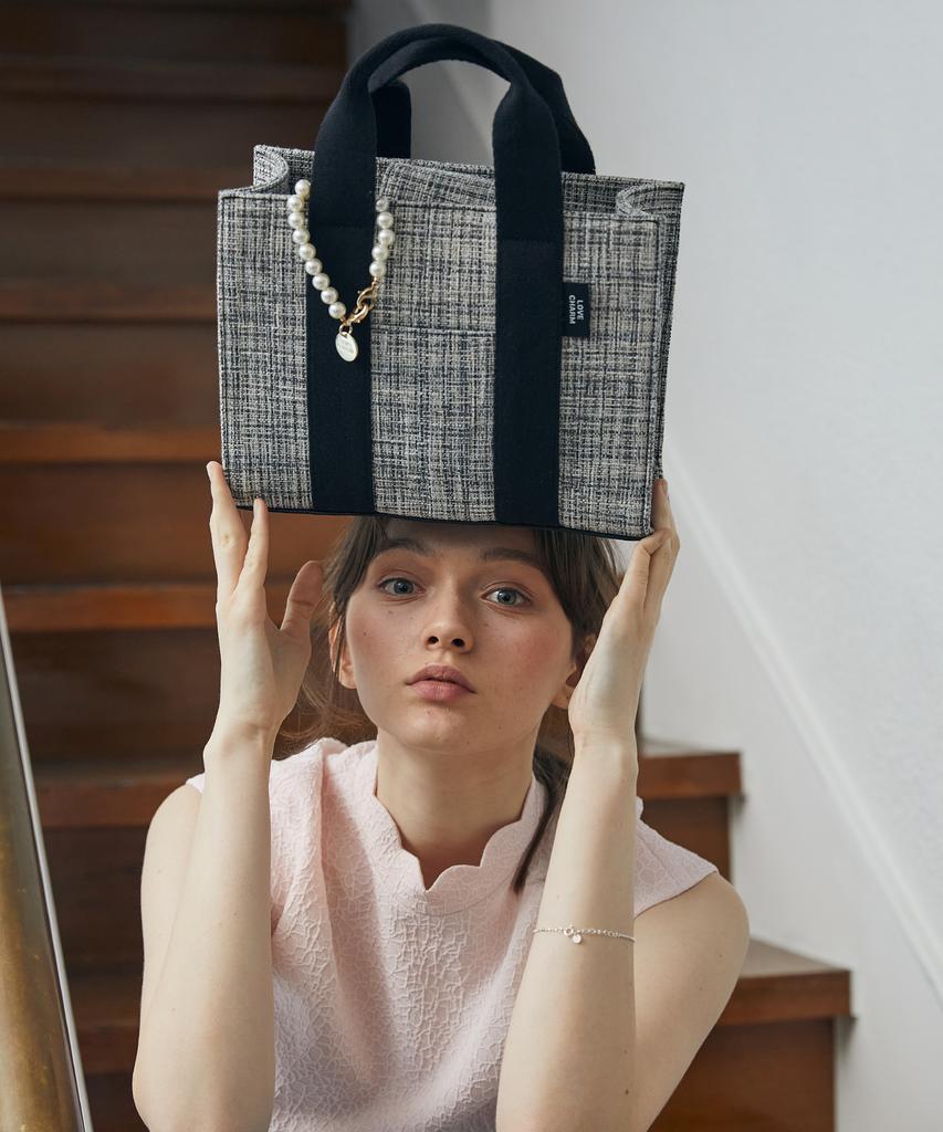 Lovecharm [Tweed Canvas Bag_Medium] Tweed Canvas Bag_Medium