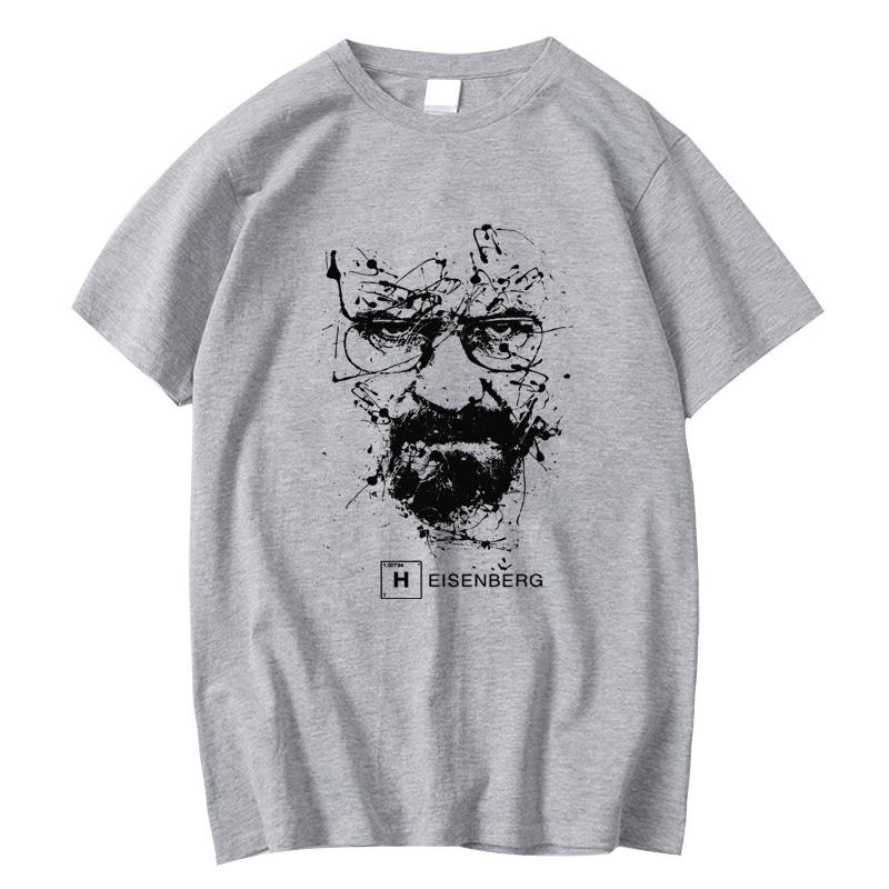 Unisexs HighQuality Pure Cotton Casual TShirt Trendy Short Sleeve Tops with Heisenberg Print from TV Series Breaking Bad