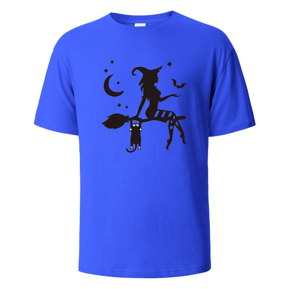 Witch Print t shirts 100 Cotton Summer Tees For Men Women Oversize Casual Tops t shirts