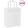 Paper Bags 250 Pcs. With Handles White 18X8X22 Cm