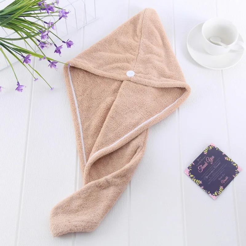 Girl's Hair Drying Hat Quick-dry Hair Towel Cap Hat Bath Hat Microfiber Solid Towel Cap Super Absorption Turban Hair Dry Cap