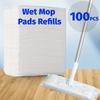 100Pcs Disposable Electrostatic Dust Mop Pads Reusable Dry/Wet Floor Cleaning Cloth House Dust Removal Sheets Fast Dust Attract