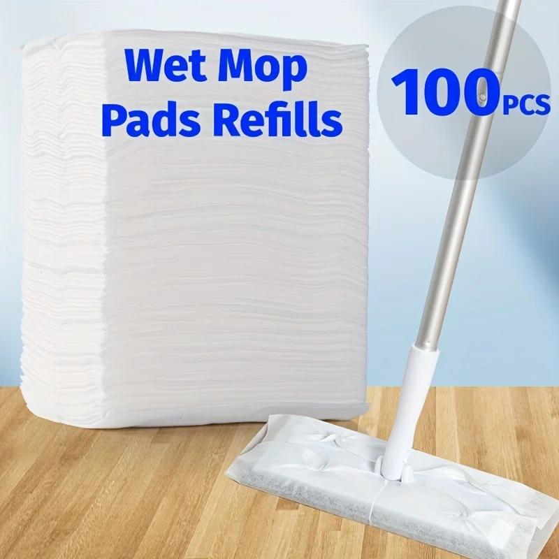 100Pcs Disposable Electrostatic Dust Mop Pads Reusable Dry/Wet Floor Cleaning Cloth House Dust Removal Sheets Fast Dust Attract
