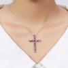 Amethyst Natural Gemstone Cross Pendant Necklace In 925 Silver Plated