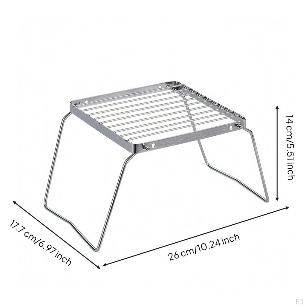 Tragbarer Trapezoid-Grillrost Verstellbarer faltbarer Grill mit Ständer