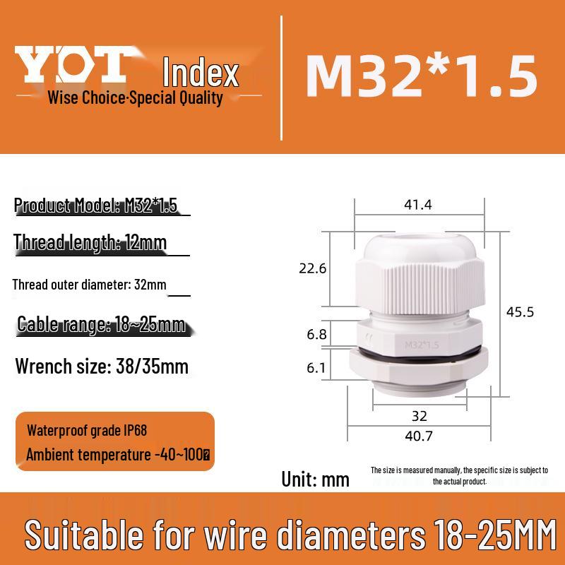Waterproof Nylon Cable Connector M20*1.5 Plastic Sealing Gland Industrial Accessory