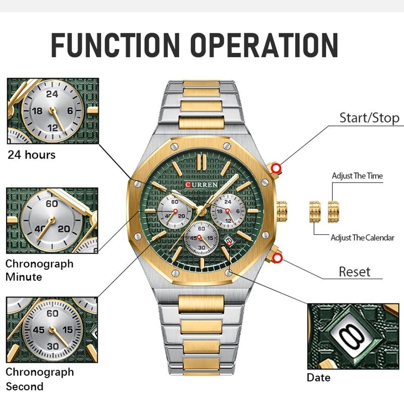 Top Brand Luxury Stainless Steel Waterproof Sport WristWatch Men Chronograph Watch Military Army Male Clock