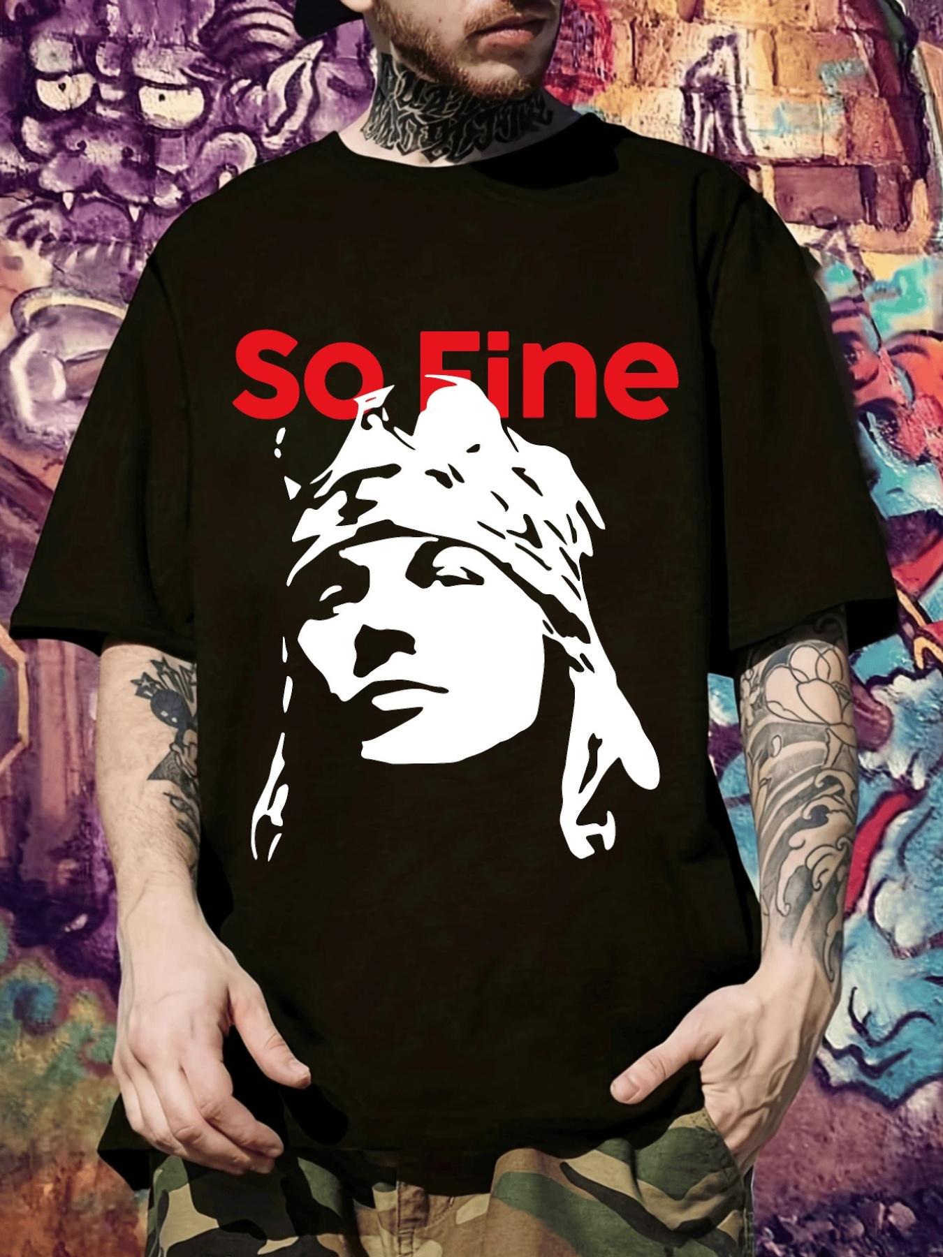 So Fine Graphic T-shirt - Black Tee with Red SO FINE Text M