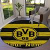 Borussia Individueller Name Runder Teppich, Teppich für Wohnzimmer Schlafzimmer Sofa Spielzimmer Dekor, Rutschfeste Bodenmatte