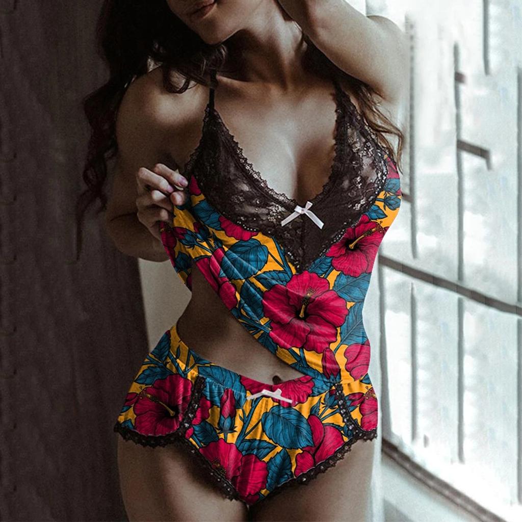 Women Lace Sexy Lingerie Sleepwear Romper Suit Sleepwear Lace Underwear