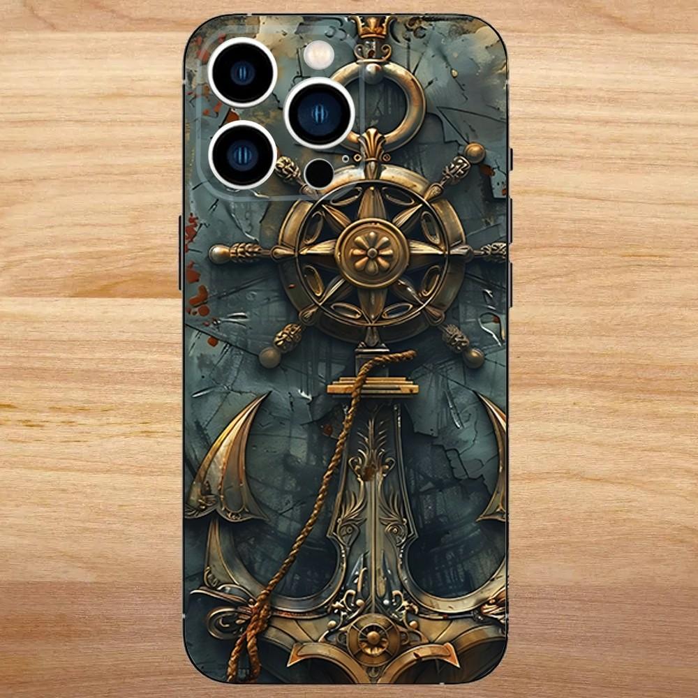 Anchor Sailing Phone Case For iPhone 16,15,14,13,12,11,Mini,Pro,SE,MAX White Matte Shockproof Cover