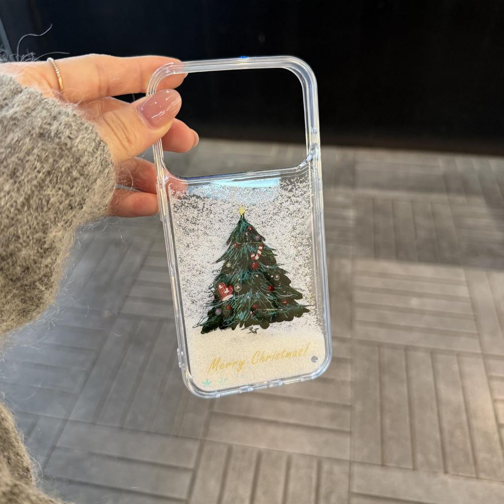 Quicksand glitter Christmas number for Apple 17Promax phone case iPhone16 cute 15 Internet celebrities 14/13