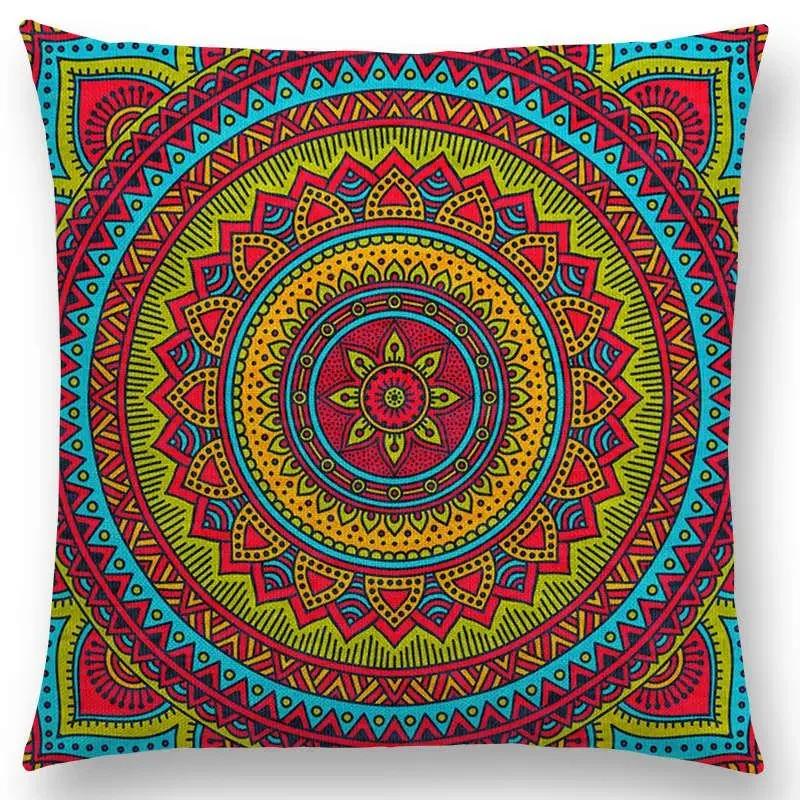 Hippie Mandala Boho Rainbow Floral Pattern Decor Throw Pillow Case Sun Moon Flowers Dream Fantasy Gorgeous Cushion Cover Sofa
