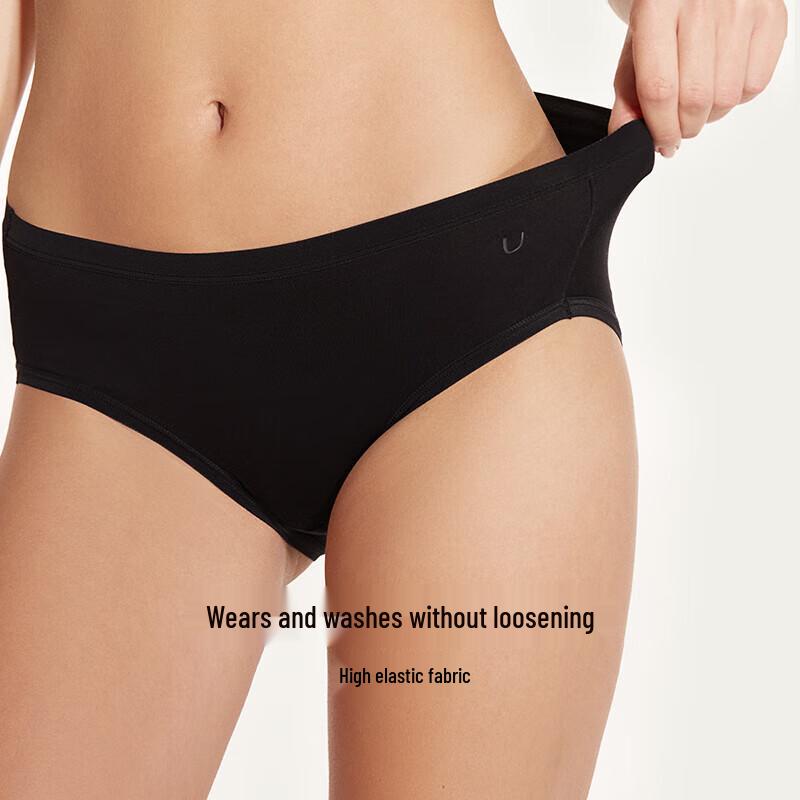 Ubras Women's 40S Pure Cotton 7A Anti-Bacterial High-Waist Briefs (3-Pack)