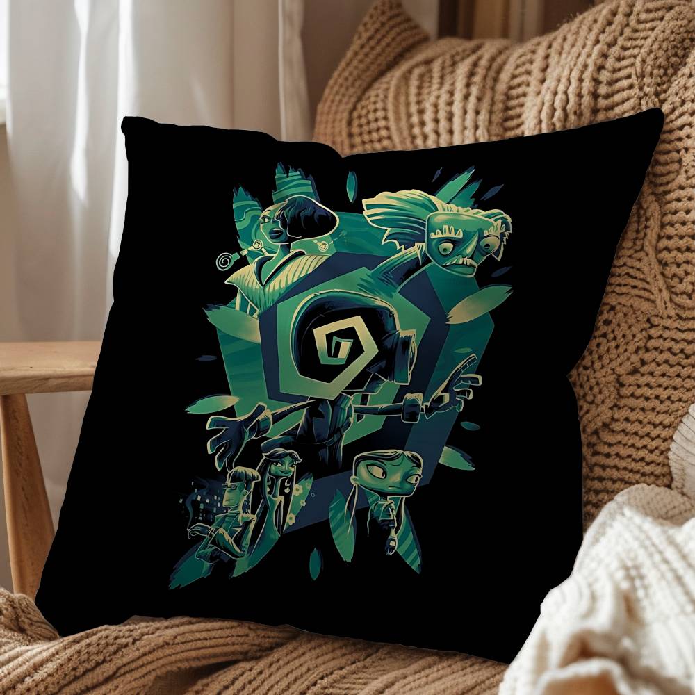 Retro Style Game Psychonauts Pillow Case Pillow Case Living Room Sofa Cushion Cover Suitable For Home Bedroom Room Decoration